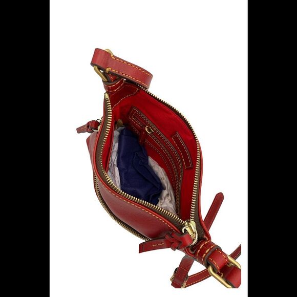 Dooney & Bourke Florentine Leather Letter Carrier Red - Picture 4 of 4